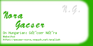 nora gacser business card